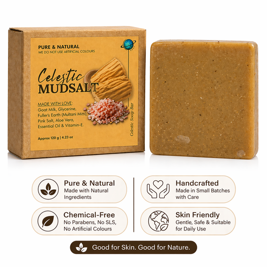 MudSalt Soap - A Detan Soap Bar | Fuller's Earth (Multani Mitti), Himalayan Salt & Goat Milk Acne Soap | Natural Detan Soap Bar
