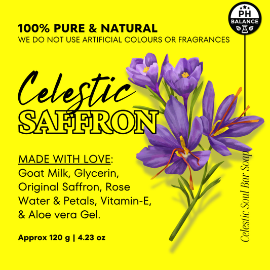 Celestic Saffron Soap – Handcrafted Organic Soap (Goat Milk & Rose Infused)