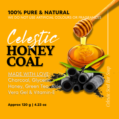 Celestic Charcoal Green Tea (HoneyCoal) Soap – Deep Detox & Glow Naturally