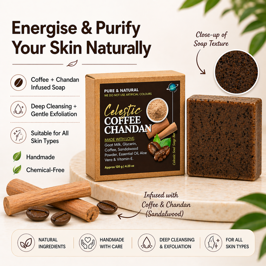 Celestic CoffeeChandan Soap – Energise & Purify with Coffee and Sandalwood