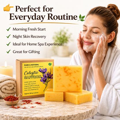 Premium Saffron Soap Organic Kesar Soap Natural Soap – Handcrafted Organic Goat Milk Soap Bar