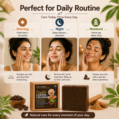 Coffee Chandan Soap - Sandalwood Coffee Soap Bar | Natural Handmade Organic Goat Milk Soap Bar
