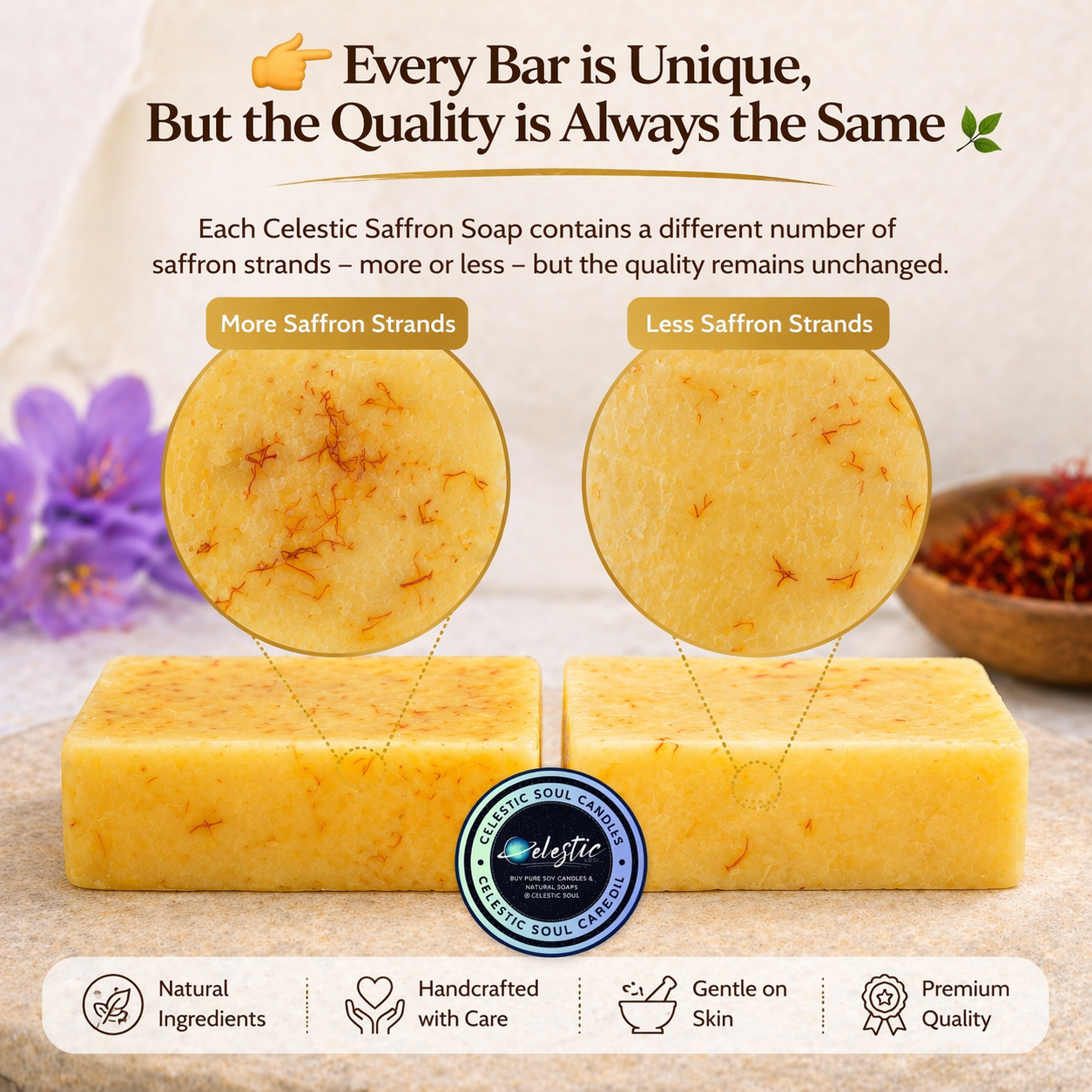 Premium Saffron Soap Organic Kesar Soap Natural Soap – Handcrafted Organic Goat Milk Soap Bar