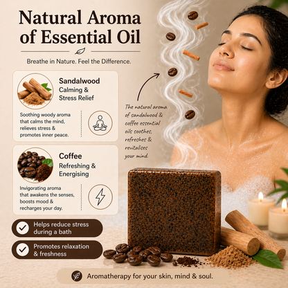 Coffee Chandan Soap - Sandalwood Coffee Soap Bar | Natural Handmade Organic Goat Milk Soap Bar