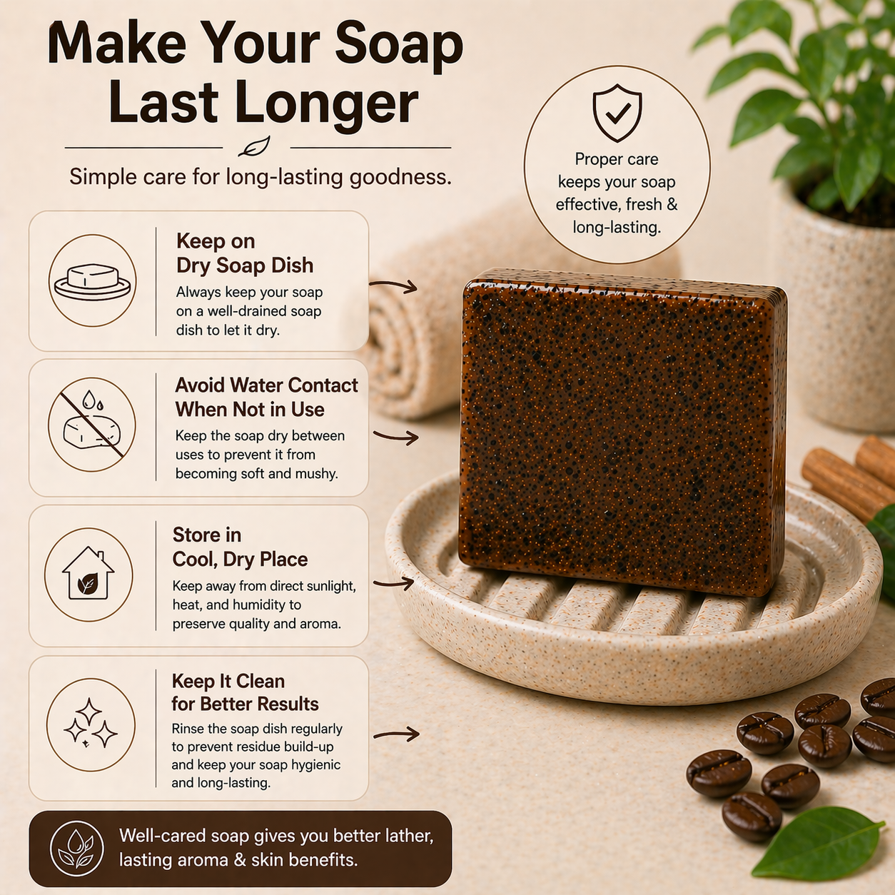 Coffee Chandan Soap - Sandalwood Coffee Soap Bar | Natural Handmade Organic Goat Milk Soap Bar