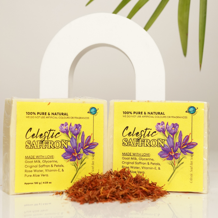 Celestic Saffron Soap – Handcrafted Organic Soap (Goat Milk & Rose Infused)