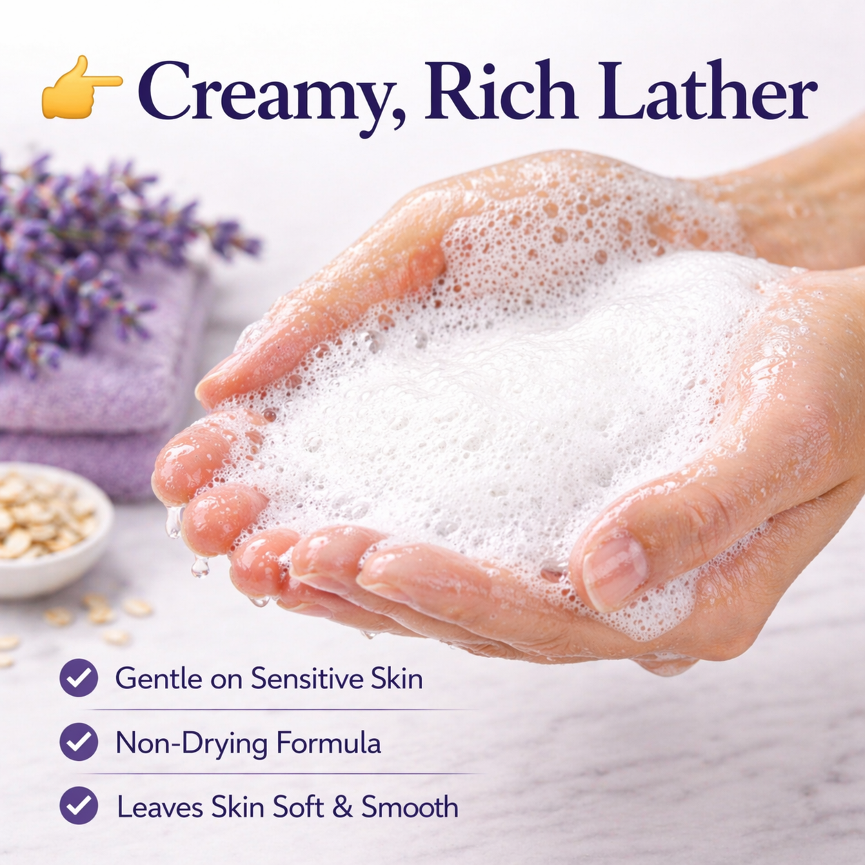 Organic Lavender Soap with Oats and Honey for Stress Relief and Better Sleep, Available in Single and Pack Of 3 by Celestic Soul