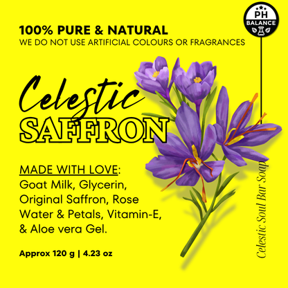 Celestic Saffron Soap – Handcrafted Organic Soap (Goat Milk & Rose Infused)