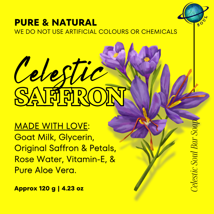 Celestic Saffron Soap – Handcrafted Organic Soap (Goat Milk & Rose Infused)