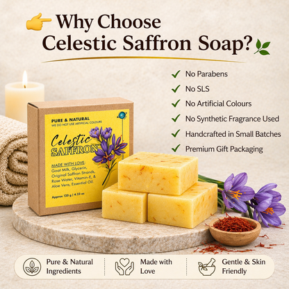 Premium Saffron Soap Organic Kesar Soap Natural Soap – Handcrafted Organic Goat Milk Soap Bar