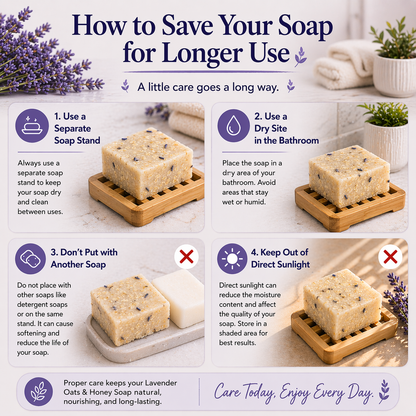Organic Lavender Soap with Oats and Honey for Stress Relief and Better Sleep, Available in Single and Pack Of 3 by Celestic Soul